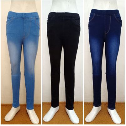 Legging Jumbo Jeans Pinggang Karet Jegging Jeans Big Size 27-42