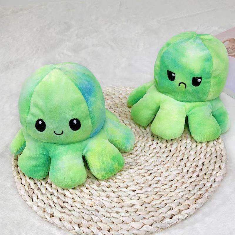 Sequin Double-Sided Flip Reversible Octopus Plush Toy Marine Life Stuffed Doll