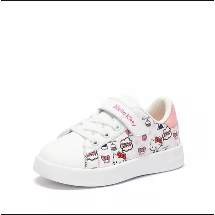 Sepatu Sneakers Anak Perempuan Motif Hello Kitty V2 Terbaru Dan Trendi Umur 3-10 Tahun | Sepatu Anak Perempuan Lucu 2022 - Putih