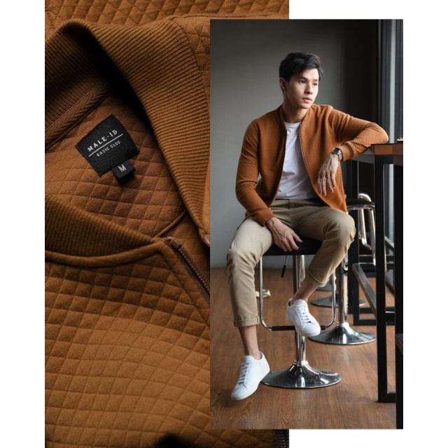COMFY JACKET BY MALE ID ( Light Brown & Maroon )
