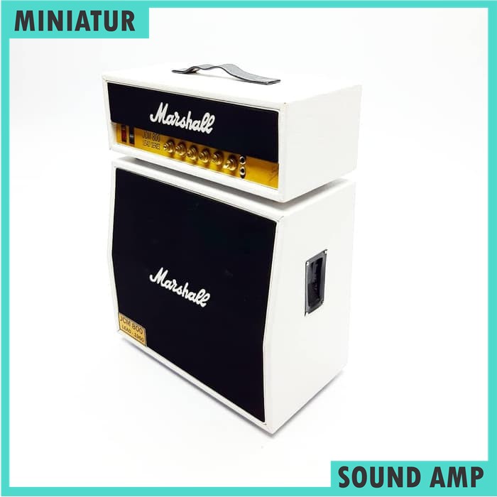 Miniatur sound marshall Miniatur sound amplifier marshall puti Miniatur sound marshall 2 tingkat