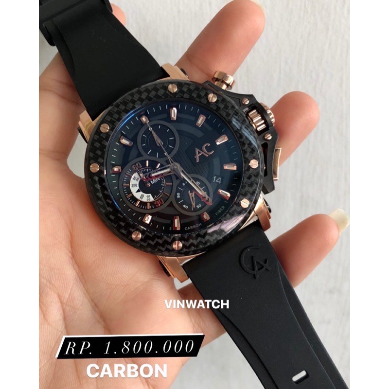 JAM TANGAN AC Alexandre Christie 9205 CARBON FIBER