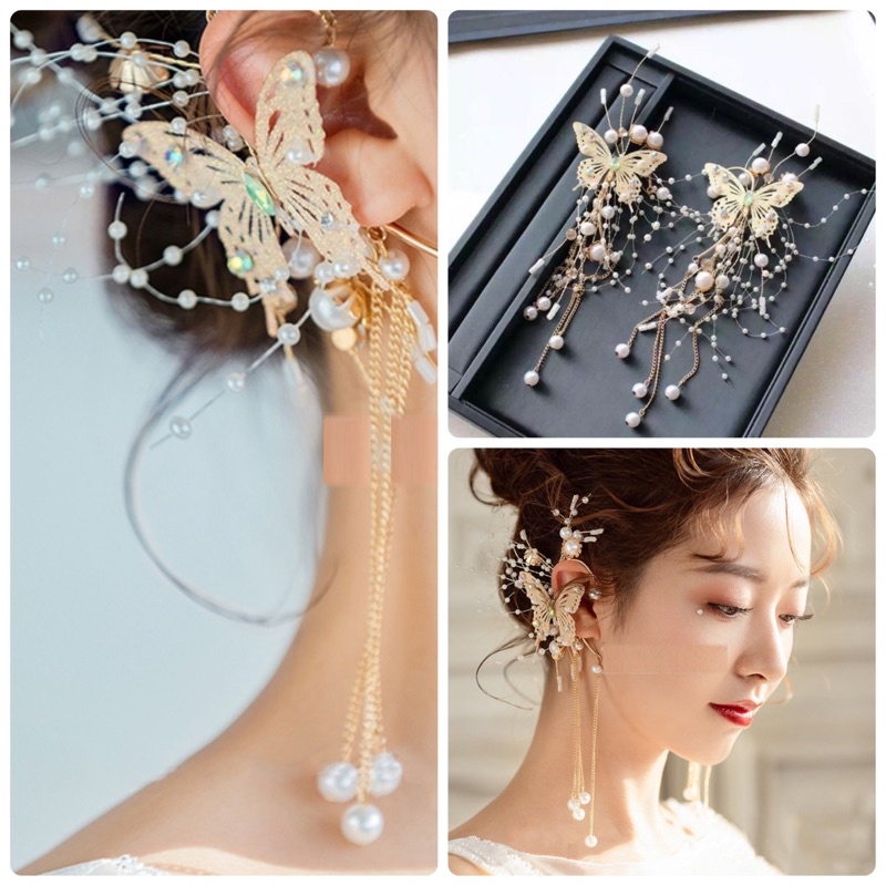 Christy Earcuff earpiece gold aksesoris telinga emas mua bridal hairdo wedding pengantin headpieceku