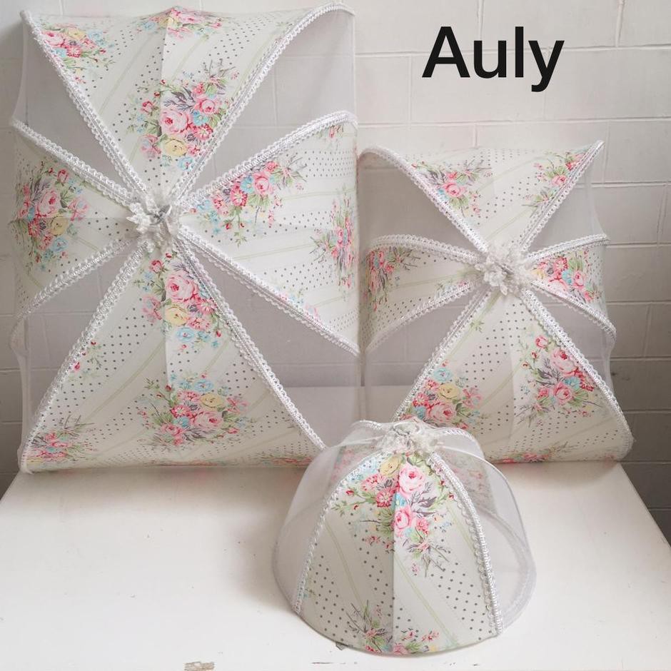 Jual LN9NU (SIZE BESAR) TUDUNG SAJI/ TUTUP MAKANAN/ FOOD COVER KAIN RANGKA BESI SHABBY CHIC 60 Sale