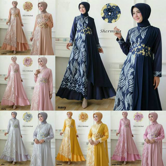 MAXI SHERMINA (hd) / fashion muslim / gamis wanita / maxi