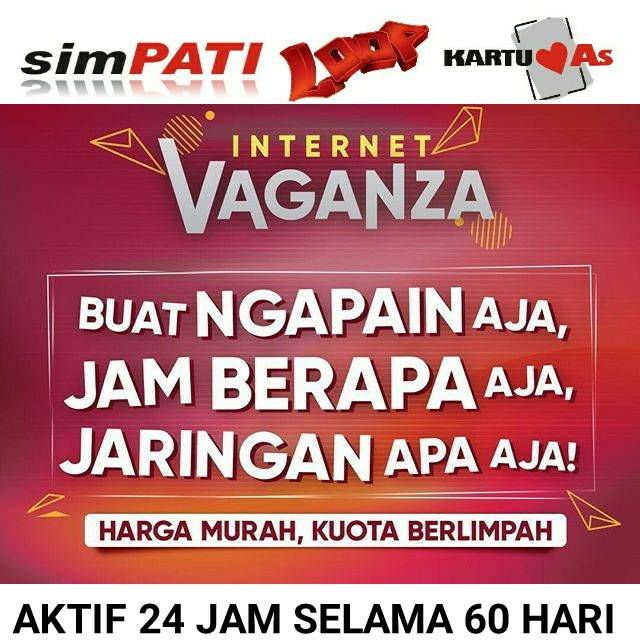 Paket Data Internet Vaganza Telkomsel 24 Jam 30 Hari Shopee Indonesia