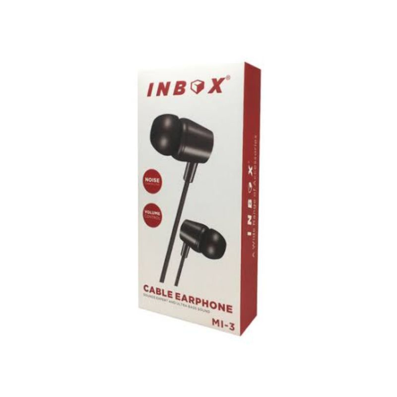 [INBOX-M3] Earphone Ultra Bass Sound with Volume Control Headset Earbuds Premium Quality By Inbox