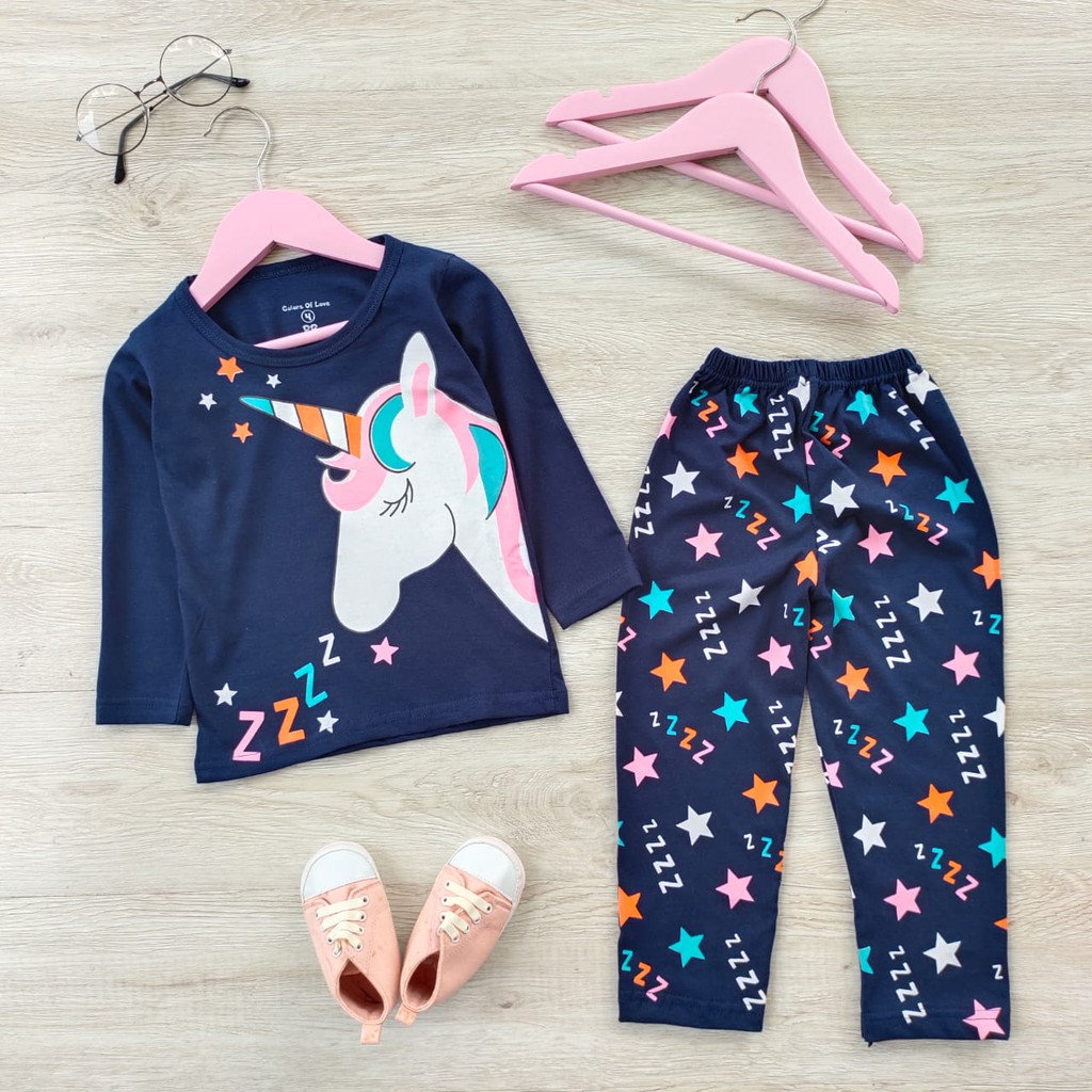 Setelan Anak Perempuan Laki Laki / Baju Tidur Anak / Piyama Anak Usia 1-6th A7