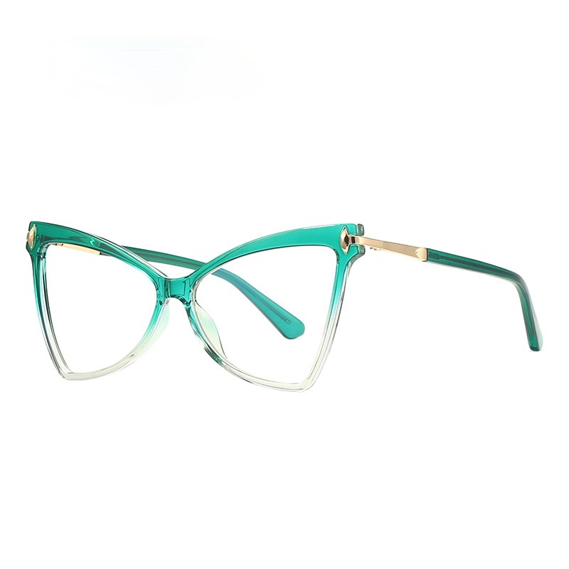 (YUZHU) European and American Fashion TR90 Oversized Frame Glasses Trendy Fashion Anti Blue Light Eyeglasses Women