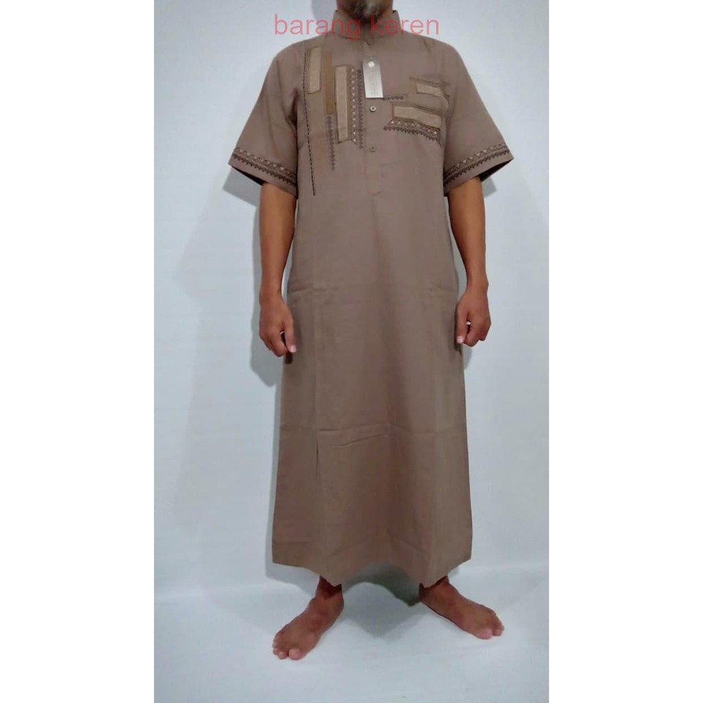 baju muslim / gamis laki laki / jubah arab lengan pendek / jubah pria - M warna