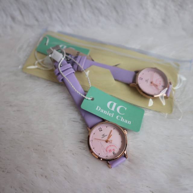 3 WARNA , JAM TANGAN WANITA DC DANIEL CHAN UNGU PINK BIRU