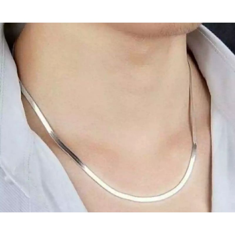 KALUNG GEPENG SILVER TITANIUM D3 PRIA WANITA