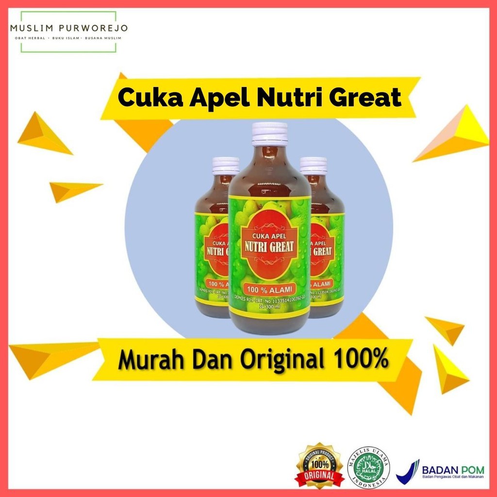 

cuka apel nutri great I Anti Kolesterol, Asam Urat, Herbal Stamina