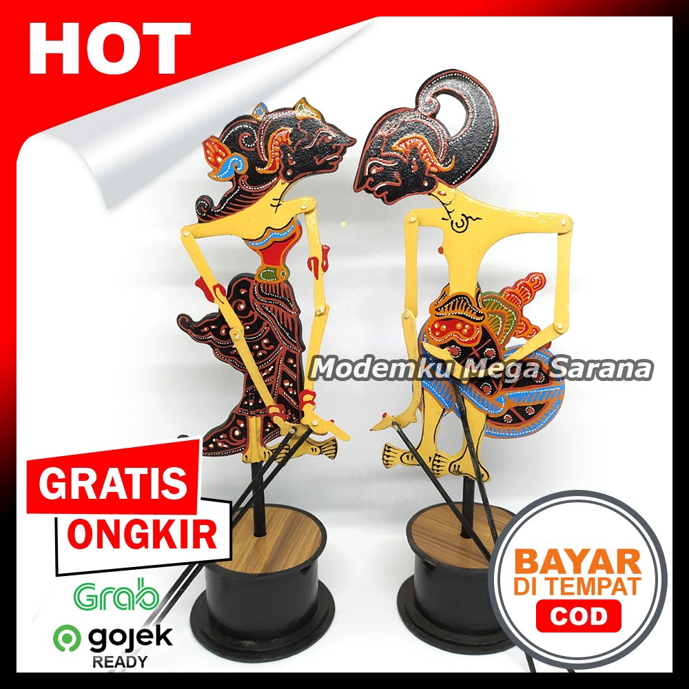 Miniatur Wayang Klitik Wayang Kayu Klithik Arjuna Srikandi T25