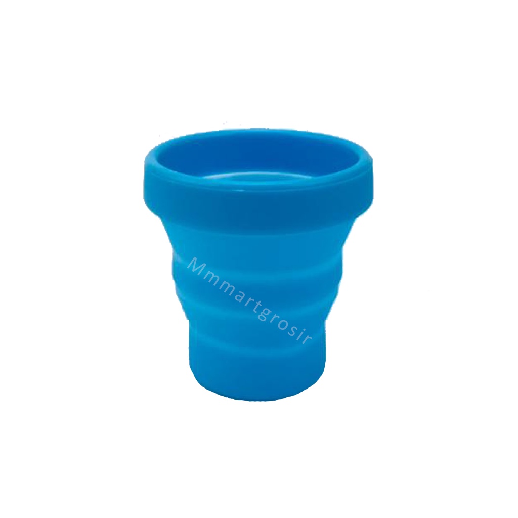 Gelas silikon lipat/gelas lipat portable polos/Gelas elastis/Biru/03.L