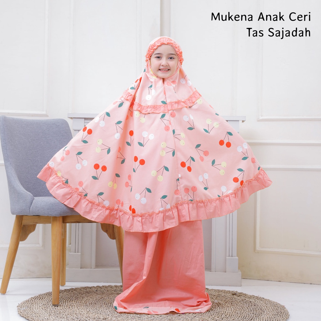 Mukena Anak Katun Ceri Salem ( Tas Sajadah )