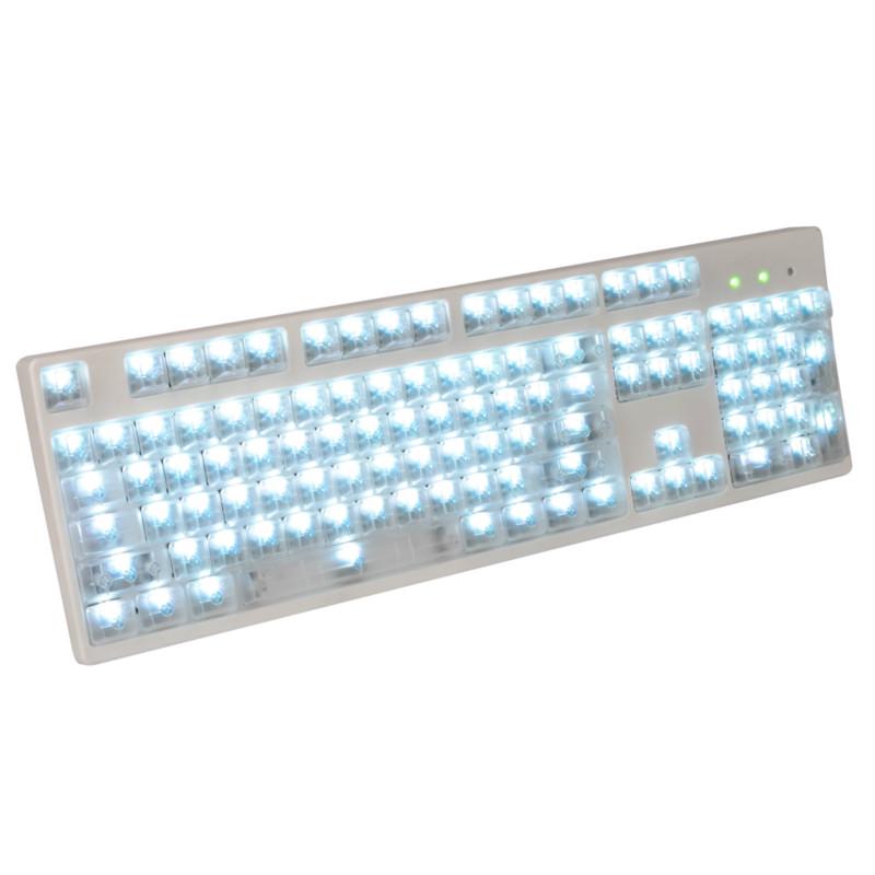 104ABS Tanpa Terukir Keyboard Mekanik Keycaps Lampu Penuh R4 Hitam Merah Kabut Transparan Putih Biru Ungu Cherry Axis Keyboard Mekanik Keycaps