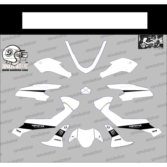 Cuci Gudang Sticker Striping Motor Stiker Yamaha NMAX Movistar Biru Spec B