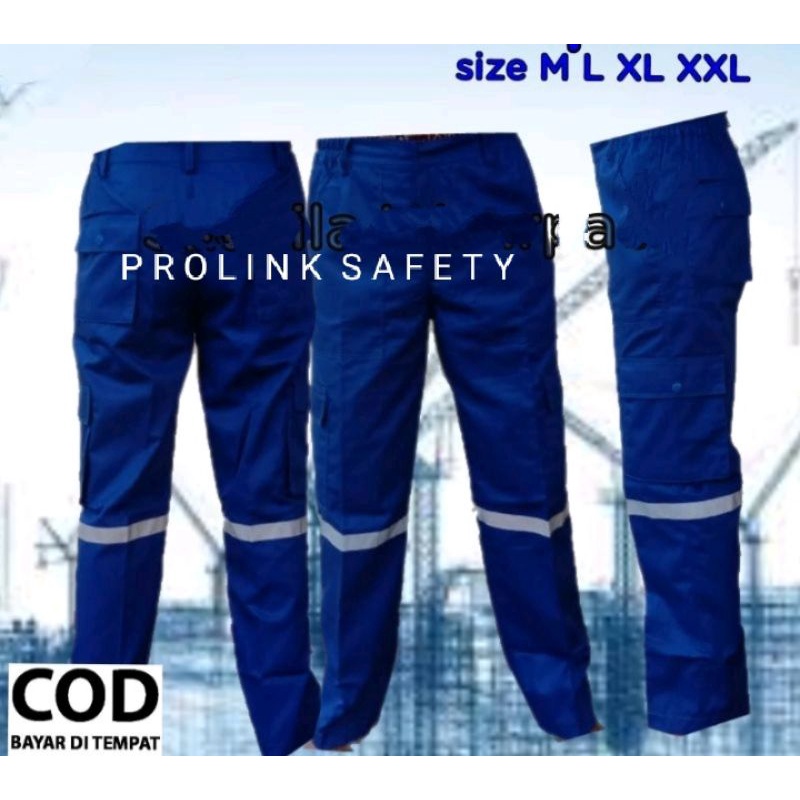 CELANA SAFETY BIRU BENHUR SAKU SAMPING