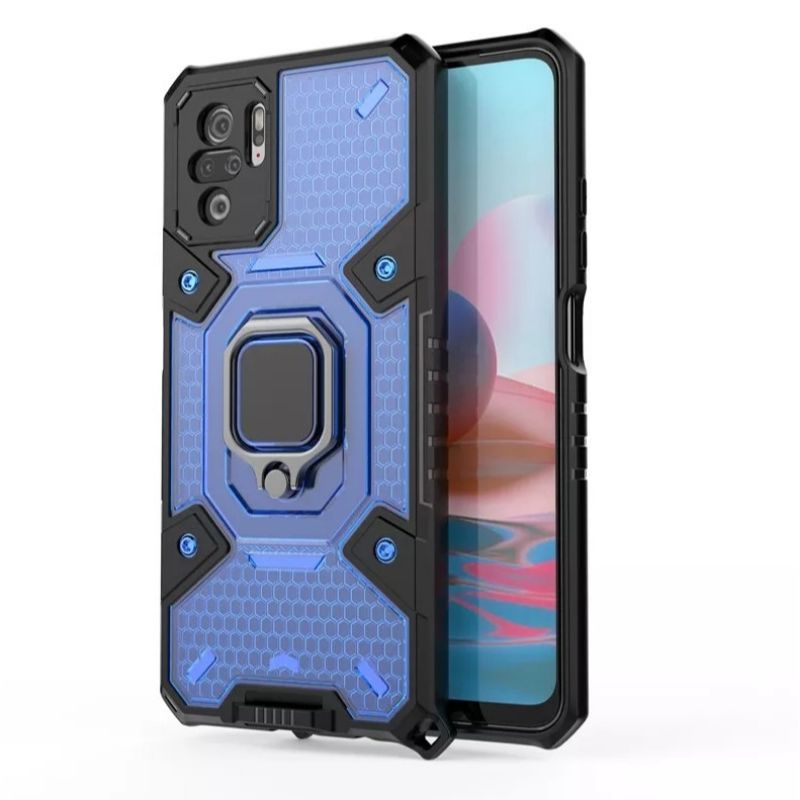 CASE XIAOMI REDMI NOTE 10 / NOTE 10S / NOTE 10 PRO 4G 2021 HARDCASE ARMOR WARRIOR RING ARMOR SPACE CAPSULE CASING HYBIRD