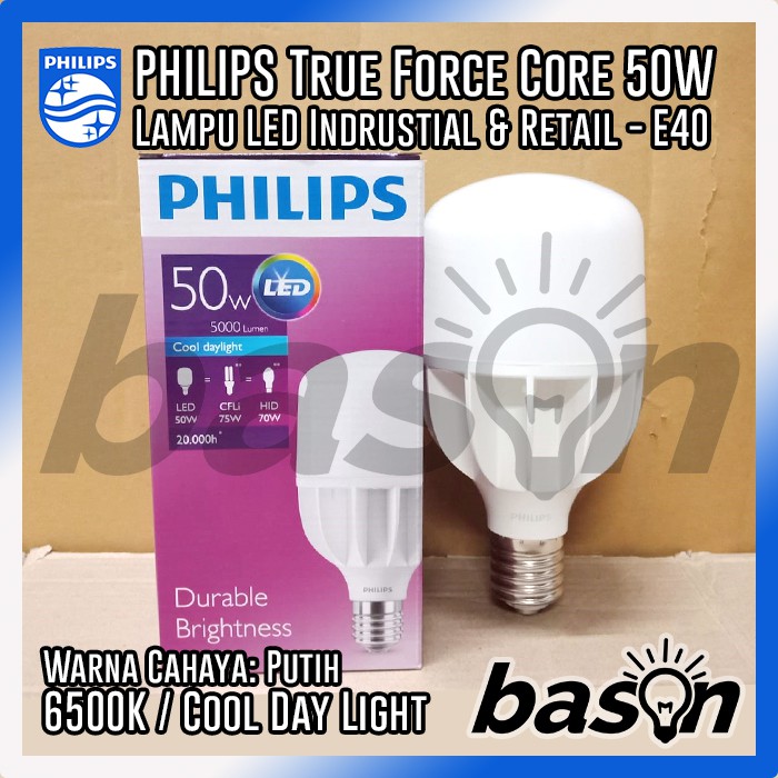 PHILIPS TrueForce Core HB LED Bulb 50W E40 | Shopee Indonesia