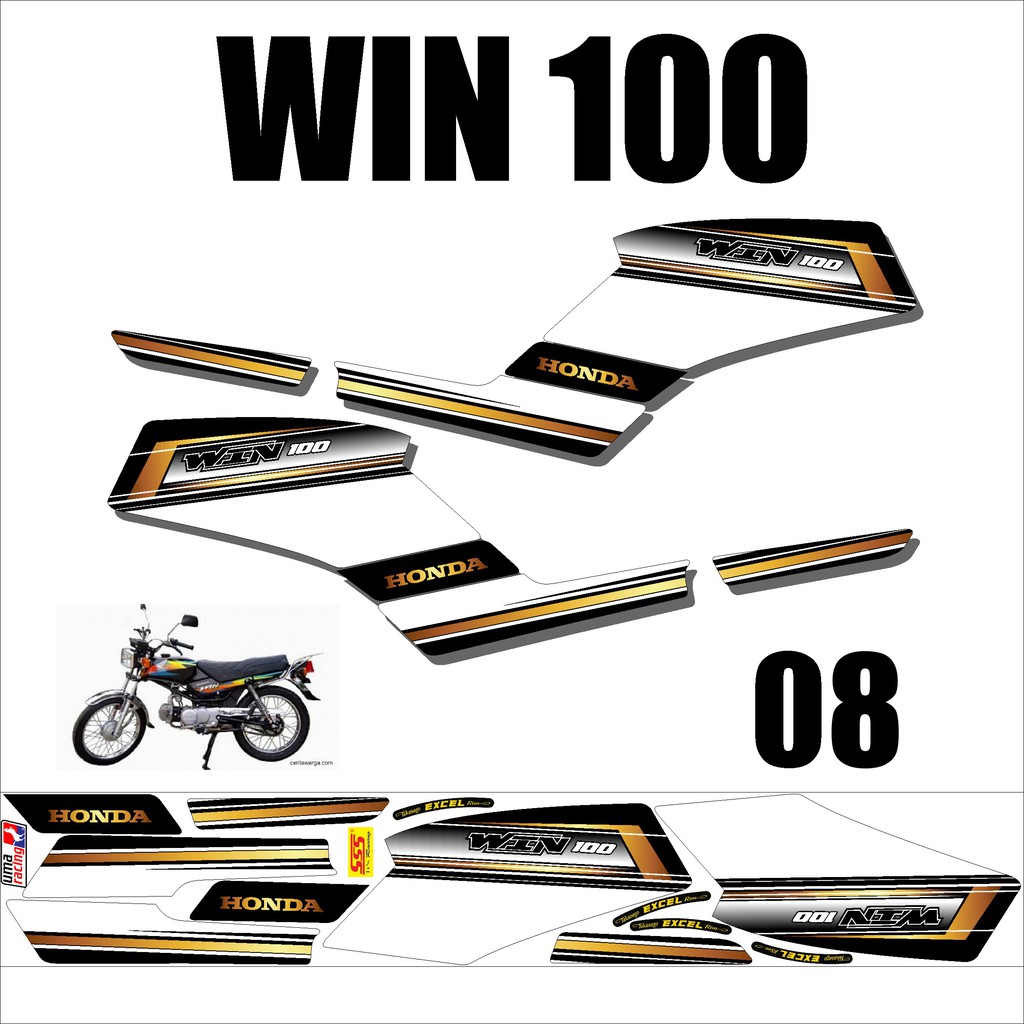 Stiker Striping Honda WIN 100 Keren – Sticker Lis Variasi Motor WIN Murah Desain DS WIN - 8
