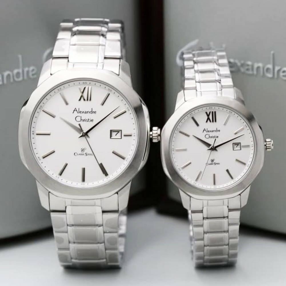 AC alexandre Christie AC 8619 couple original stainless steel silver