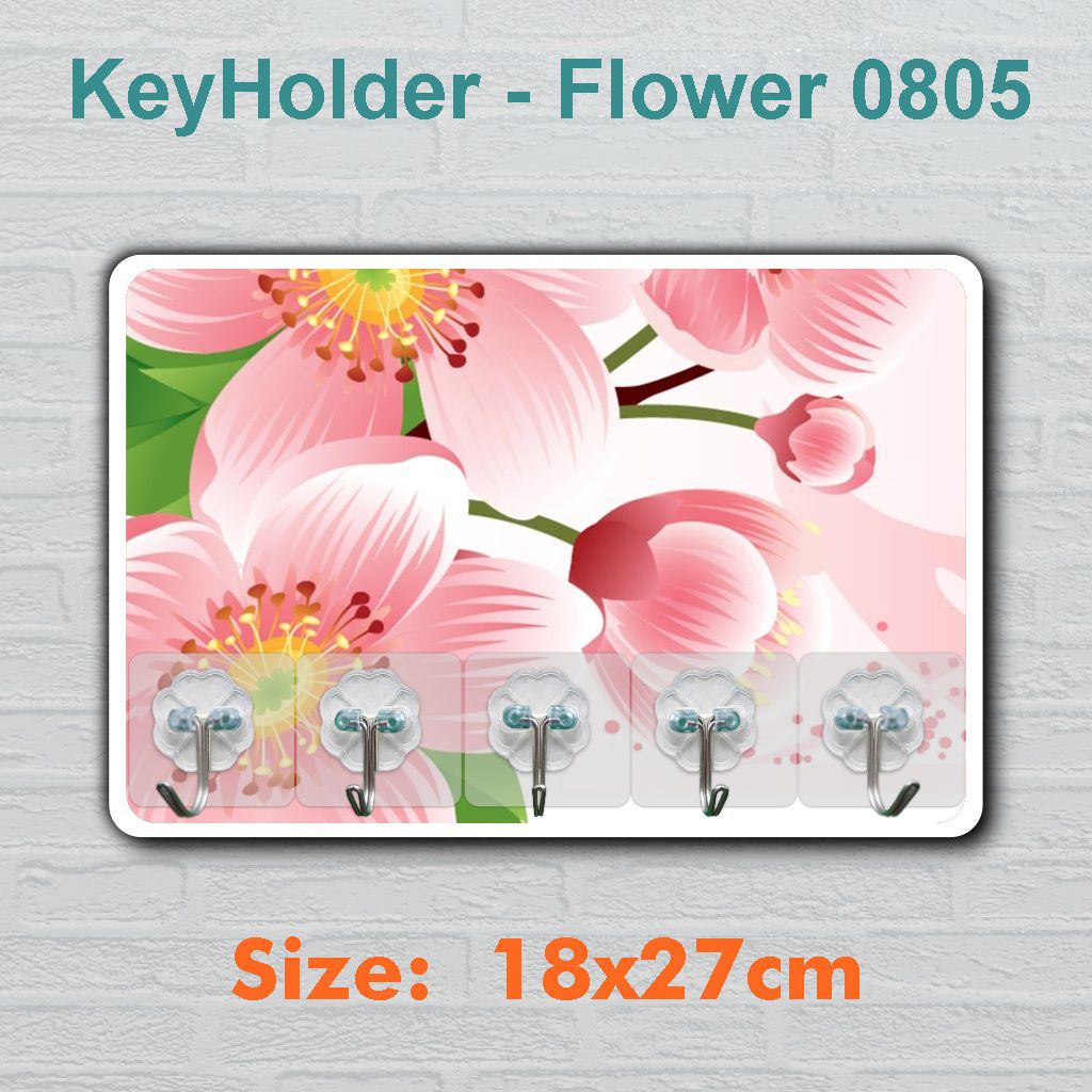 Zoe Wall Decor Gantungan Kunci Serbaguna  Tema Motif Bunga Tebal 5mm BZC