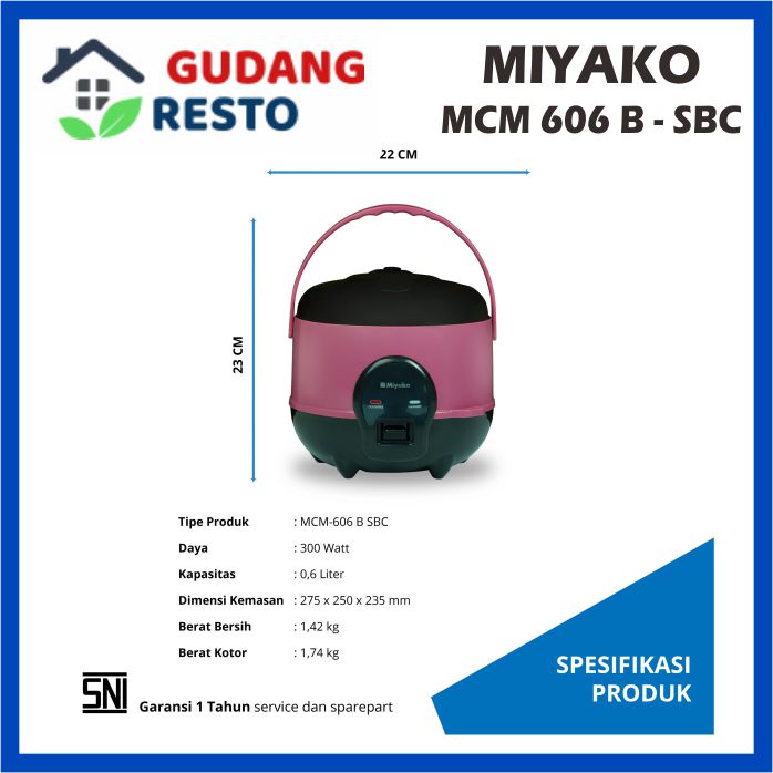 MIYAKO MCM 606 SBC MAGIC COM 0.6L RICE COOKER 0.6 L MINI 3IN1 606SBC MCM606 PENANAK NASI TRAVELLING CAMPING