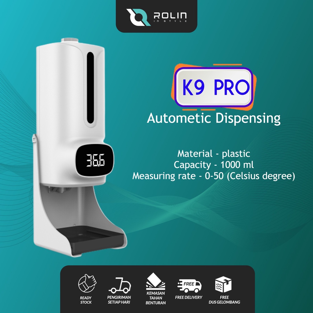 K9 PRO THERMOMETER INFRARED HAND-Sanitizer Dispenser Otomatis 2 in 1