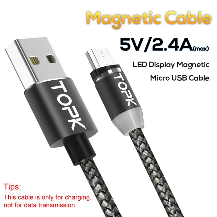 TOPK Kabel Charger Magnetic System Type Micro USB Panjang 1 Meter