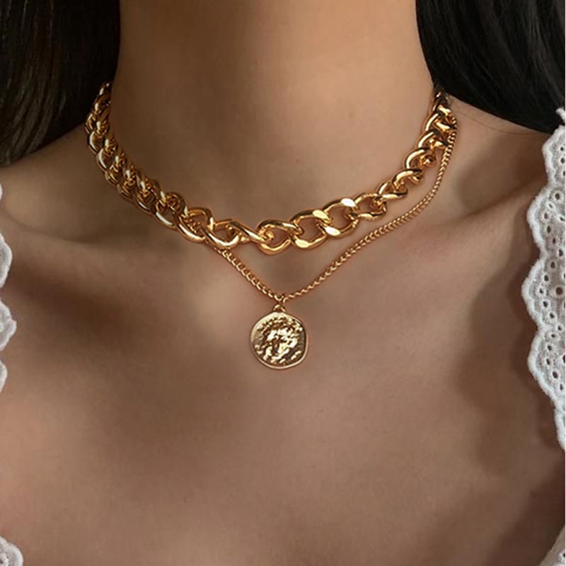 Kalung Rantai Banyak Lapis Dengan Liontin Ular Warna Emas / Silver Gaya Retro Untuk Wanita