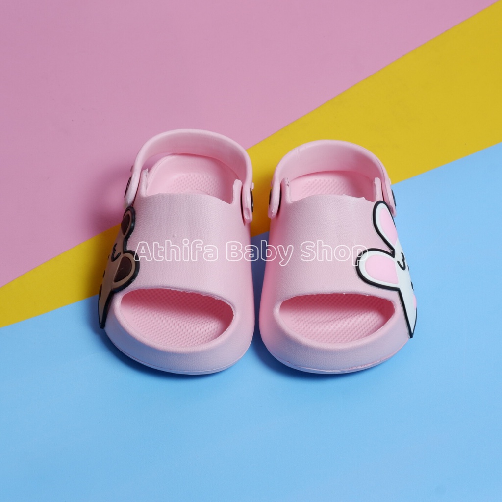 Sepatu Sandal Anak Perempuan Bayi Balita Usia 6 7 8 9 10 11 Bulan 1 2 3 Tahun Size 19 20 21 22 23 24 Sendal Gunung Karet Cewek Spatu Sandal Prewalker Karet Phylon Ringan -Dulux 386E-