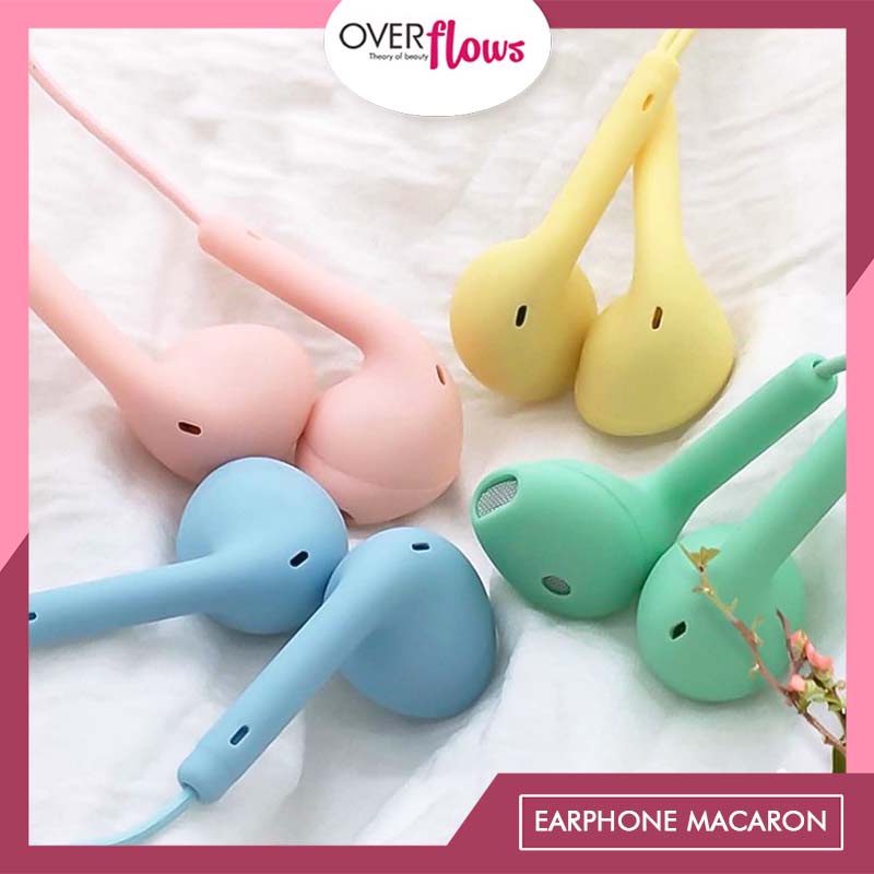 OVERFLOWS.ID U19 Earphone Headset Warna Pastel Macaron Doff Matte Handsfree Lucu Murah Super Bass