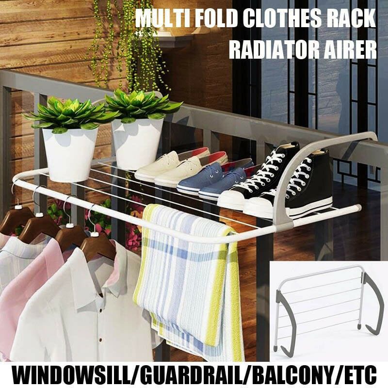 (HJ_888)Jemuran Balkon /Hanger Balkon Jemuran Gantung /Gantungan Serbaguna Jemuran Baju Handuk Hanger Balkon Apartemen/Foldable