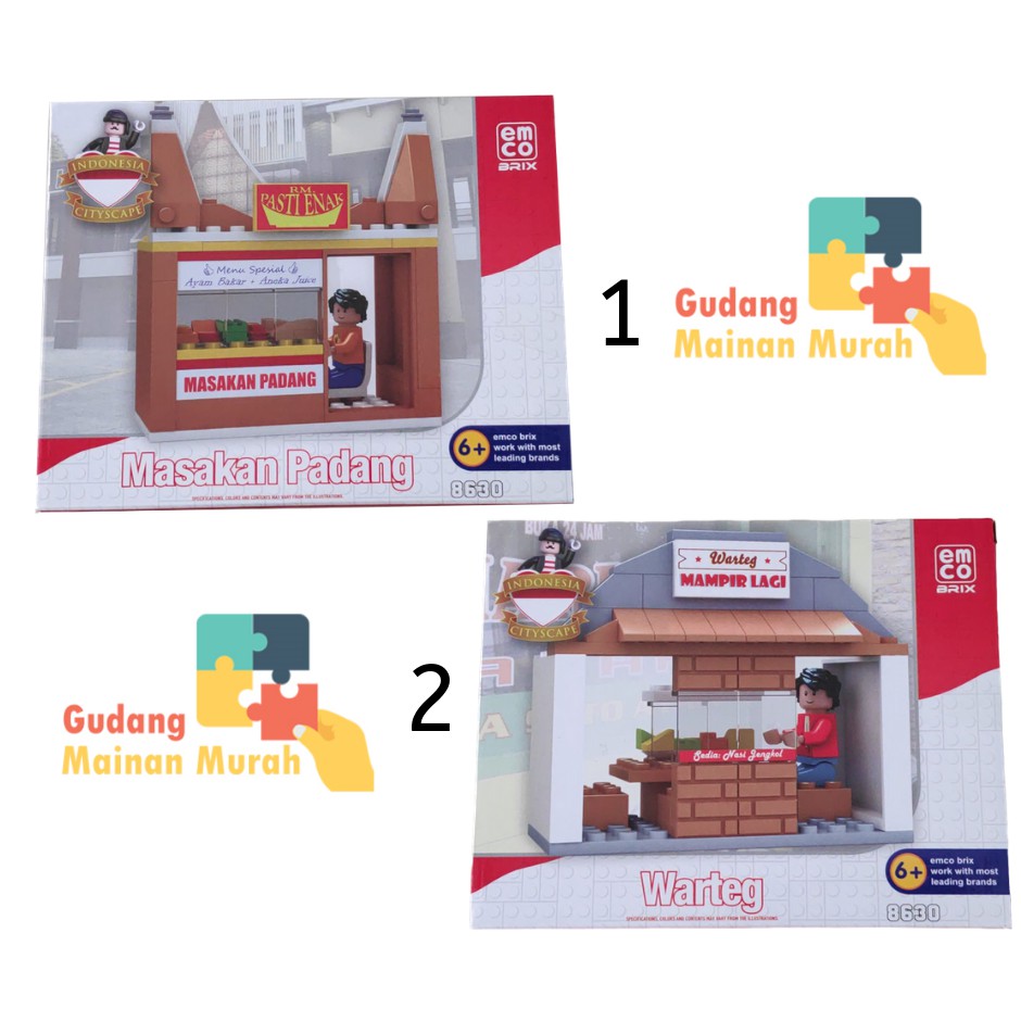 LEGO EMCO 8630 BRIX SPECIAL INDONESIA SERIES PEDAGANG KAKI LIMA ORI
