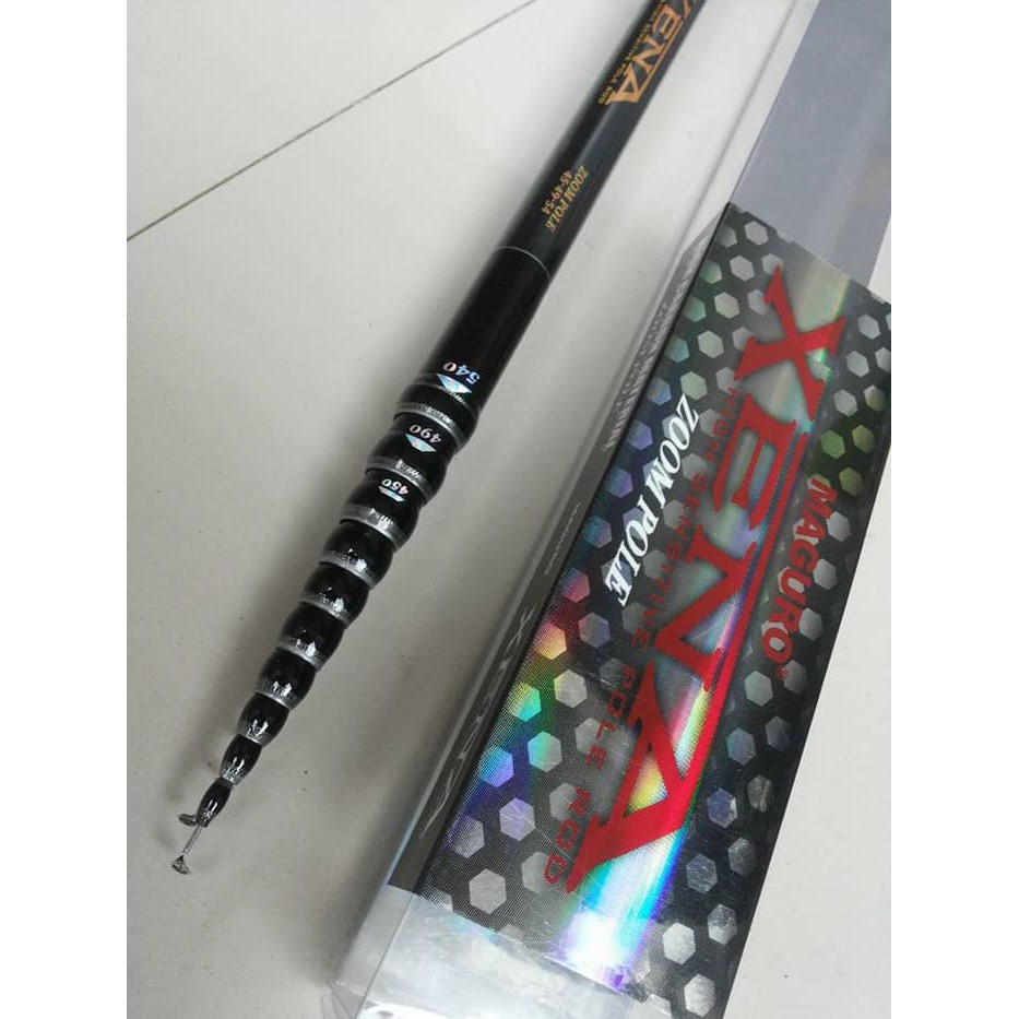 Tegek Custom Maguro XENA Carbon 3 Way Zoom 540 490 450cm Murah