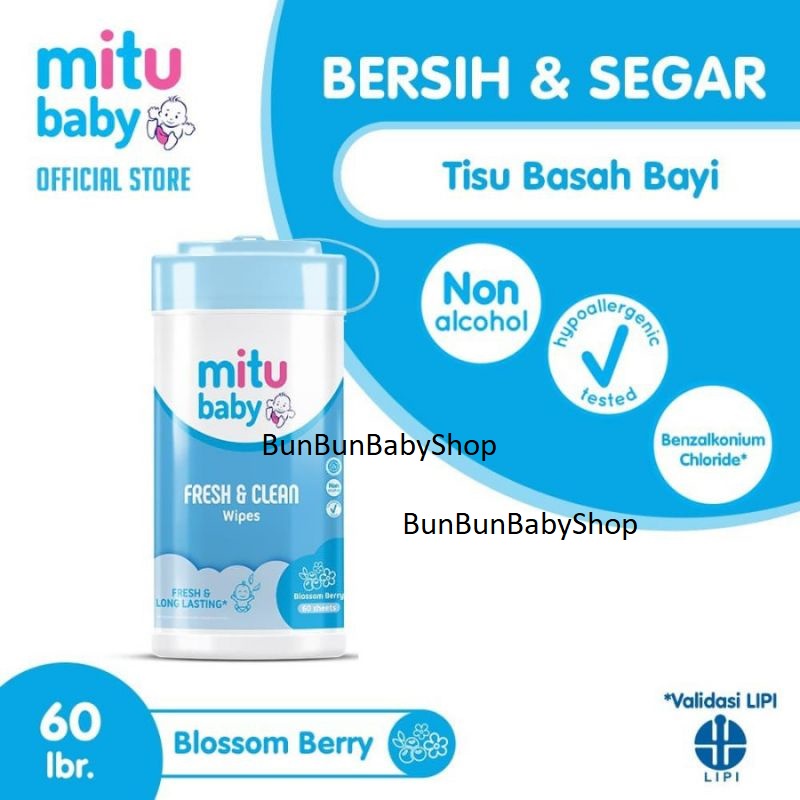 Tissue Basah Mitu Baby Wipes Non Alkohol Tisu Ganti Popok Bayi Bottle Perlengkapan Newborn Baru Lahi