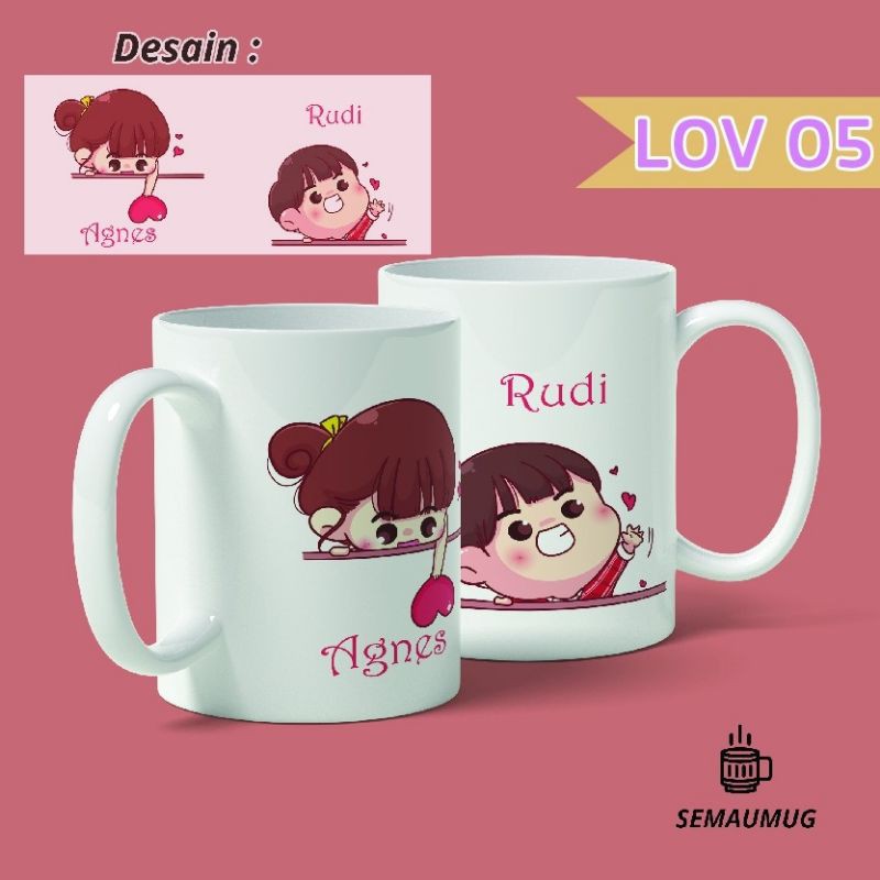 MUG COUPLE MURAH / SPECIAL KADO WEDDING PERNIKAHAN ENGAGEMENT / MUG GELAS TERMURAH TERLARIS