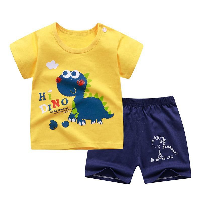 Setelan Fashion [ Dinosaur ] Baju Anak Laki-laki &amp; Perempuan [ Usia 2 -5 Tahun ] HM691