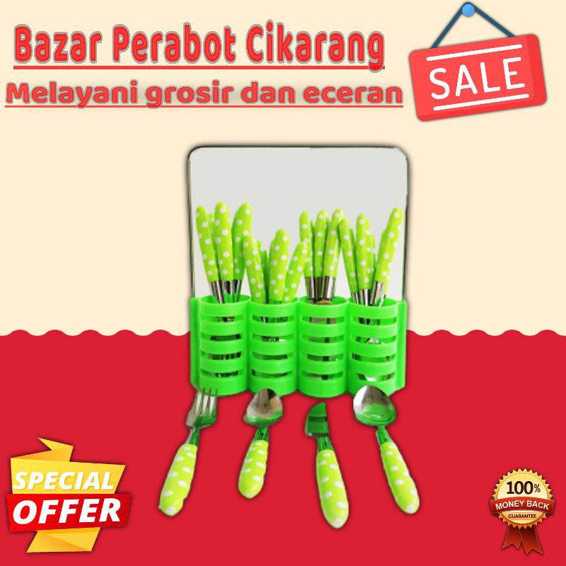 SENDOK SET POLKADOT / SENDOK MAKAN POLKADOT