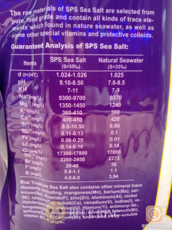 Blue treasure SPS sea salt 6.7kg garam ASW Marine Reef Laut