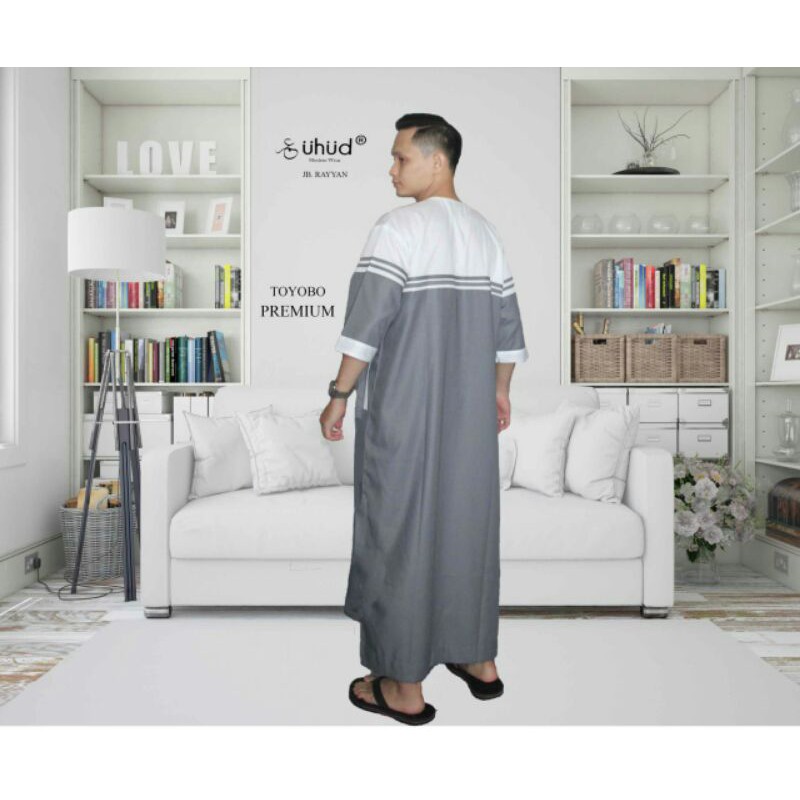 JUBAH PRIA ADEM BAHAN TOYOBO UHUD RAYYAN LENGAN PENDEK