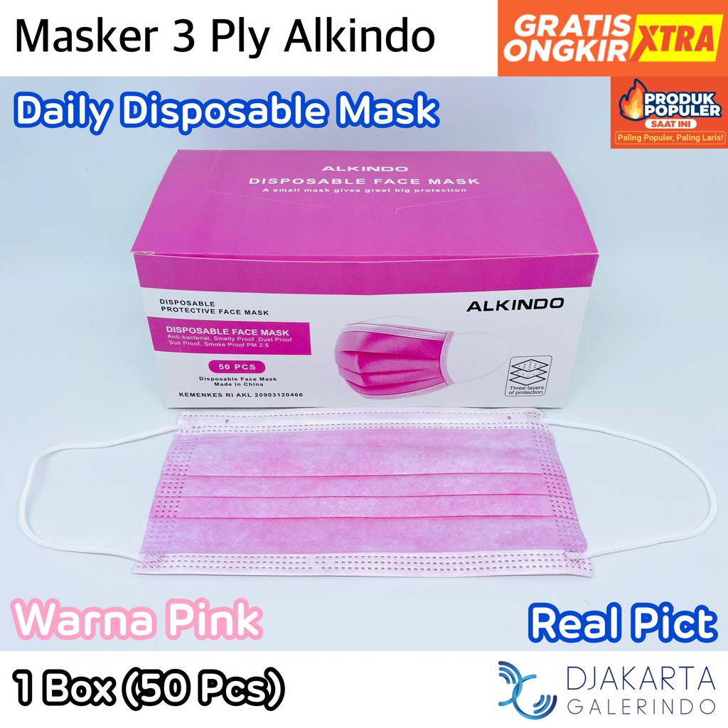 Masker Earloop 3Ply isi 50 pcs Earloop &amp; Headloop Premium isi 50Pcs