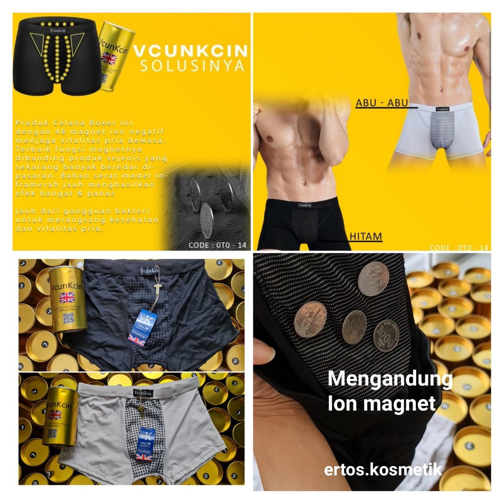 VCUN KCIN VCUNKCIN Celana Dalam Boxer Ion Magnet Negatif Kesehatan Pria Original