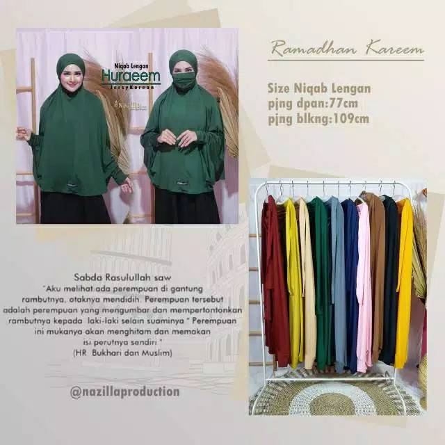 JILBAB/HIJAB INSTAN KHIMAR LENGAN HURAEEM BY ORIGINAL NAZILLA