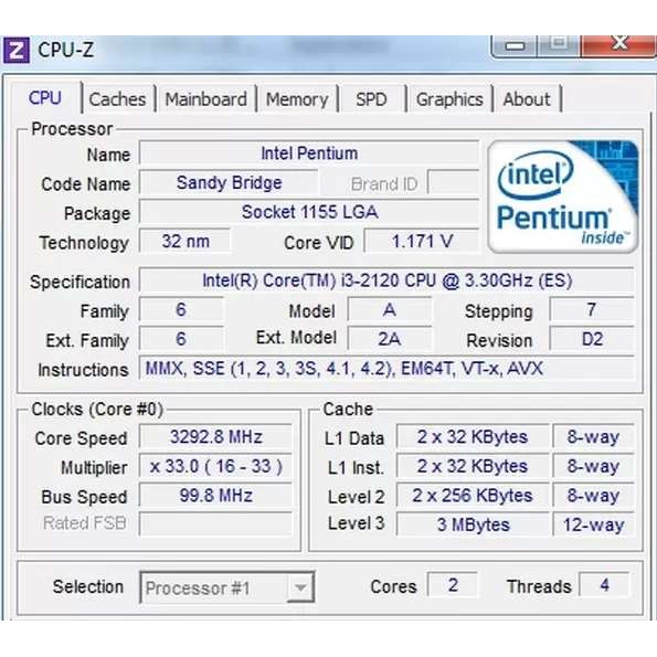 PROCESSOR INTEL CORE I3 2120/2130 TRAY + FAN SOCKET 1155 GARANSI 1TH