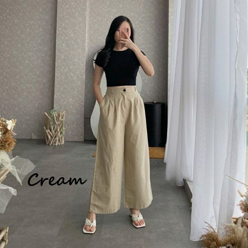 YUKA SLIM KULOT /KULOT WANITA KATUN LINEN RAMI /ELAINE PANT CULLOTE KATUN RAMI / MAURA PANTS TALI