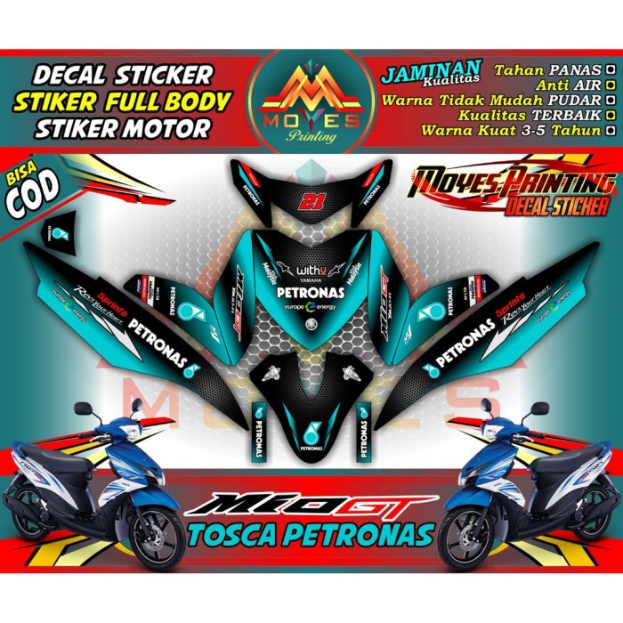 STIKER MIO gt petronas-decal stiker mio gt petronas-stiker motor mio gt petronas fullbody