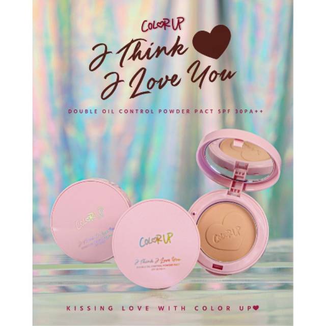 COLOR UP I Think I Love You Double Oil Control Powder Pact SPF 30 PA+ Thailand / Compact Bedak Padat